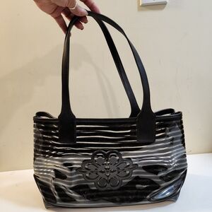 Nanette Lepore Black transparent Rubber tote